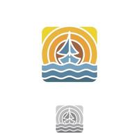 logotipo de veleiro de design colorido para design de elementos vetor