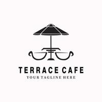 design de ilustração vetorial de logotipo de café terraço, modelo de ícone minimalista vetor