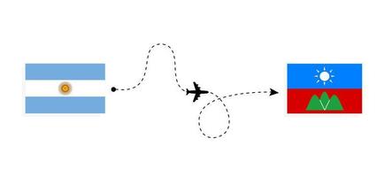 voo e viagem da argentina para o estado de wa pelo conceito de viagem de avião de passageiros vetor