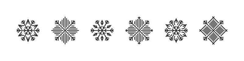 ícones de flocos de neve. ícones modernos de natal. sinais de natal. ornamento conceitual de flocos de neve. ilustração vetorial vetor