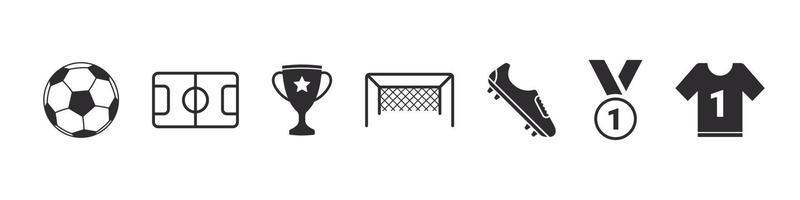 conjunto de ícones do futebol. sinais de futebol. elementos de futebol para design. ícones vetoriais vetor