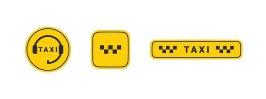 ícones de serviço de táxi amarelo. elementos de banner de serviço de táxi. serviço de táxi 24 horas. ícones vetoriais vetor