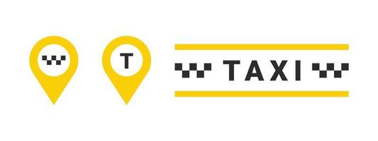 ícones de serviço de táxi. elementos de banner de serviço de táxi. serviço 24 horas por dia. ícones vetoriais vetor