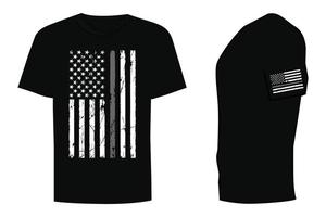 camiseta com bandeira americana design de camiseta com linha cinza vetor