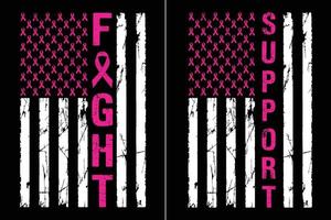 projeto de dia patriótico de conscientização de câncer de mama vetor