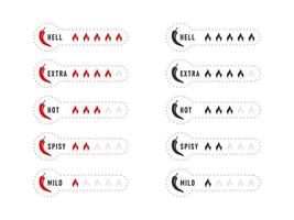conjunto de ícones de níveis picantes. símbolos de pimenta natural quente. picante e quente. ilustração vetorial vetor