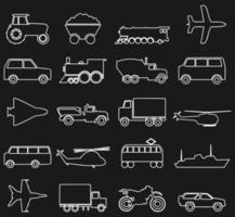 coleção de ícones de transporte. uma ilustração vetorial vetor