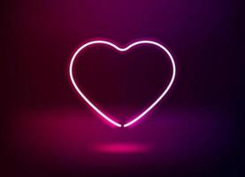 ícone de coração neon. ilustração em vetor 3D
