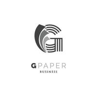 modelo de design de logotipo de ícone de papel letra inicial g vetor