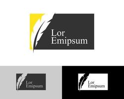 logotipo de pena, design de logotipo moderno e elegante vetor
