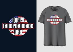 feliz dia da independência design de t-shirt vetor