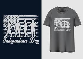 feliz dia da independência design de t-shirt vetor