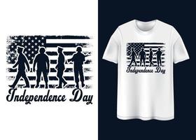 feliz dia da independência design de t-shirt vetor