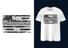 feliz dia da independência design de t-shirt vetor