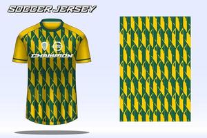 maquete de design de camiseta esportiva de camisa de futebol para clube de futebol vetor