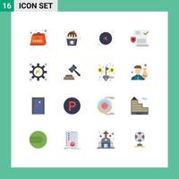 16 ícones criativos sinais modernos e símbolos de arquivo de setas de escudo de anúncio pacote médico editável de elementos de design de vetores criativos