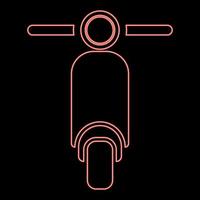 scooter neon motocicleta conceito de entrega motobike transporte de cor vermelha ilustração vetorial imagem estilo plano vetor