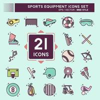 conjunto de ícones equipamentos esportivos. relacionado ao símbolo de equipamentos esportivos. estilo mbe. design simples editável. ilustração simples