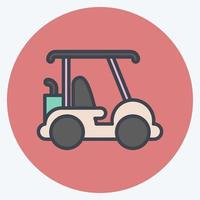 carrinho de golfe do ícone. relacionado ao símbolo de equipamentos esportivos. estilo mate de cor. design simples editável. ilustração simples vetor