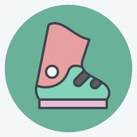 botas de esqui de ícone. relacionado ao símbolo de equipamentos esportivos. estilo mate de cor. design simples editável. ilustração simples vetor