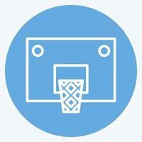 cesta de ícone. relacionado ao símbolo de equipamentos esportivos. estilo de olhos azuis. design simples editável. ilustração simples vetor