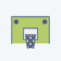 cesta de ícone. relacionado ao símbolo de equipamentos esportivos. estilo rabisco. design simples editável. ilustração simples vetor