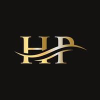 vetor de design de logotipo hp. design de logotipo hp de letra swoosh