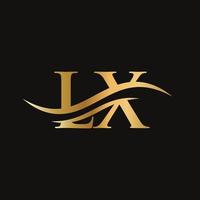 logotipo vinculado à letra lx para identidade de negócios e empresas. modelo de vetor de logotipo lx de letra inicial