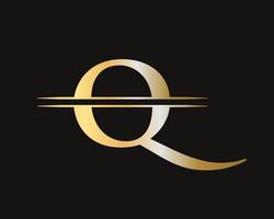 design de logotipo da letra q para luxo e identidade de moda vetor