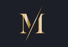 design de logotipo de letra m de luxo para símbolo de moda e luxo vetor