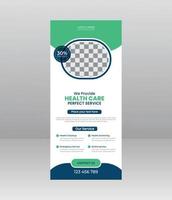 banner de enrolamento médico moderno e elegante, modelo de folheto médico para hospital, médico, enfermeira e promoção de saúde. x banner, banner roll-up corporativo vetor