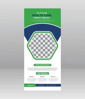 banner de enrolamento médico moderno e elegante, modelo de folheto médico para hospital, médico, enfermeira e promoção de saúde. x banner, banner roll-up corporativo vetor