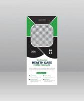 banner de enrolamento médico moderno e elegante, modelo de folheto médico para hospital, médico, enfermeira e promoção de saúde. x banner, banner roll-up corporativo vetor