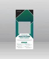 banner de enrolamento médico moderno e elegante, modelo de folheto médico para hospital, médico, enfermeira e promoção de saúde. x banner, banner roll-up corporativo vetor