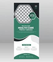 banner de enrolamento médico moderno e elegante, modelo de folheto médico para hospital, médico, enfermeira e promoção de saúde. x banner, banner roll-up corporativo vetor