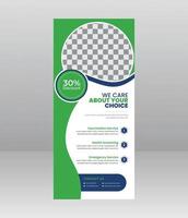 banner de enrolamento médico moderno e elegante, modelo de folheto médico para hospital, médico, enfermeira e promoção de saúde. x banner, banner roll-up corporativo vetor