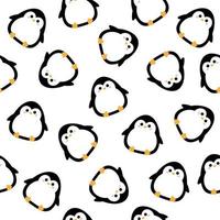patten perfeito de pinguins bonitos dos desenhos animados vetor