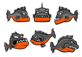 vetor emblema piranha