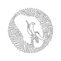 desenho de linha único encaracolado de arte abstrata de elefante fofo. desenho de linha contínua ilustração vetorial de design gráfico de animal doméstico amigável para ícone, símbolo, logotipo da empresa, decoração de parede de pôster vetor