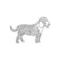 desenho de uma linha encaracolado único da arte abstrata de cachorro fofo. desenho de linha contínua ilustração vetorial de design gráfico de animal doméstico amigável para ícone, símbolo, logotipo da empresa, decoração de parede de pôster vetor
