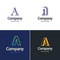 letra um design de pacote de logotipo grande design de logotipos modernos criativos para o seu negócio vetor