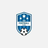 logotipo do emblema do clube de futebol com um escudo azul. vetor