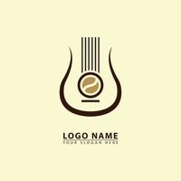 vetor abstrato ícone do logotipo da guitarra de café