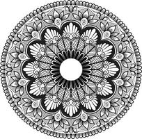 mandala preto e branco vetor