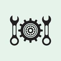 ícone do logotipo da roda de reparo de vetor abstrato