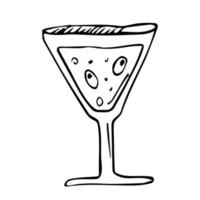 vetor doodle bebidas de verão. esboço de suco e coquetéis de verão de linha