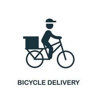 ícone de entrega de bicicleta. elemento simples da coleção de entrega. ícone criativo de entrega de bicicletas para web design, modelos, infográficos e muito mais vetor