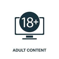 ícone de conteúdo adulto da coleção de internet proibida. ícone de conteúdo adulto de linha simples para modelos, web design e infográficos vetor