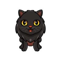 lindo desenho de gato persa preto vetor