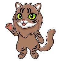 desenho de gato siberiano fofo acenando a mão vetor